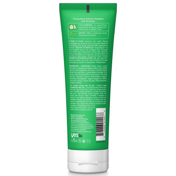 Yes To Cucumbers Daily Gel Cleanser for Sensitive Skin, Tea Tree, 3.38 Fl Oz - Picture 3 of 4